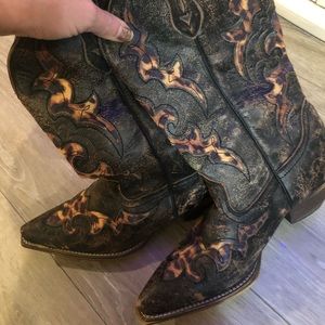 Dan post leopard print cowboy boots
